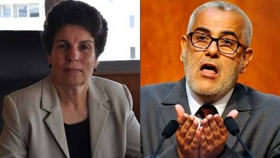 صورة مركبة لعبد الاله بنكيران وأمينة لمريني الوهابي (برلمان.كوم)