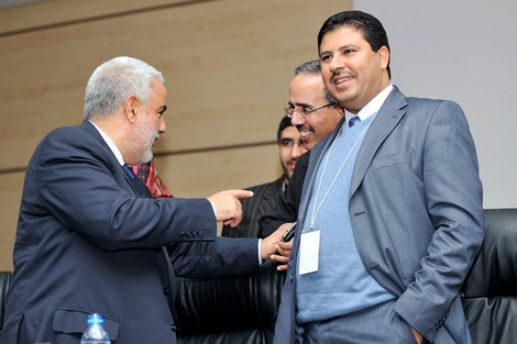 قيادات حزب العدالة والتنمية رفقة امينهم العام عبد الاله بنكيران