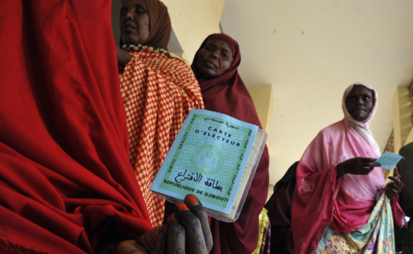 Djiboutian women wait to cast their votes in Presidential elections on April 8,2011 in Djibouti. Voters in the tiny but strategic Horn of Africa state of Djibouti went to the polls for an election boycotted by the opposition and predicted to return incumbent President Ismael Omar Guelleh for a third term.AFP PHOTO/SIMON MAINA (Photo credit should read SIMON MAINA/AFP/Getty Images)
